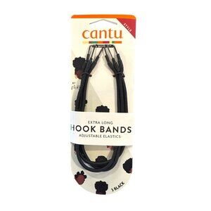 Melissa Koby 3pc CANTU Snag-Free EXTRA LONG Adjustable HOOK BANDS Black Elastic